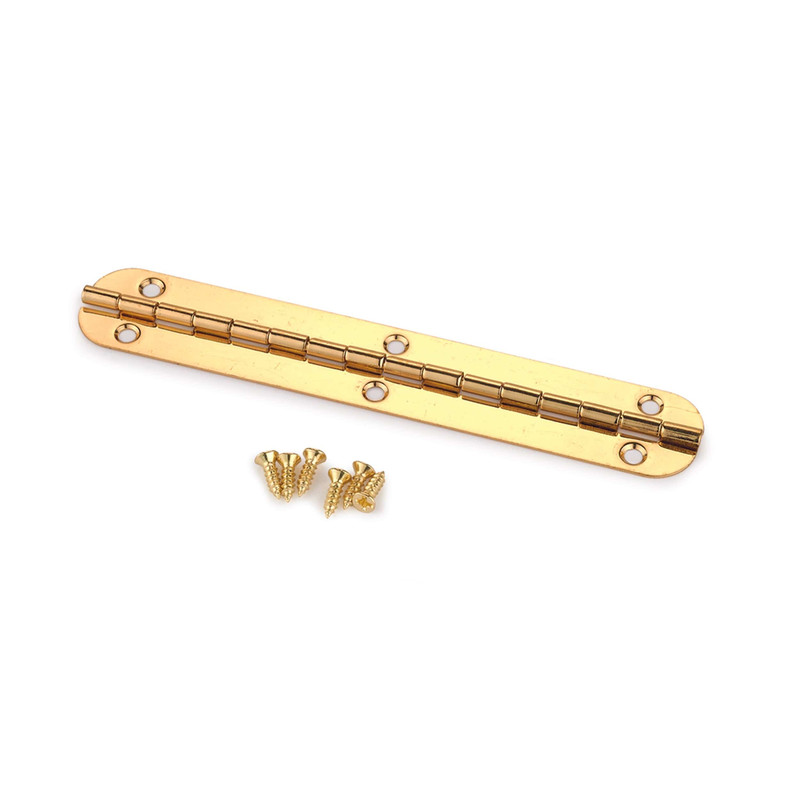 Small Piano Hinge - Brass Plated - 102 mm x 17 mm